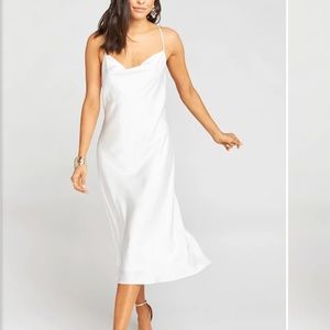 Show Me Your Mumu Verona Cowl Dress ~ Ivory Luxe Satin XS